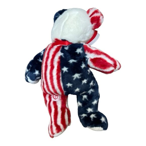 TY Beanie Buddy (1999) SPANGLE PLUSH the American Bear USA LARGE 14inch TOY SOFT - Picture 3 of 7